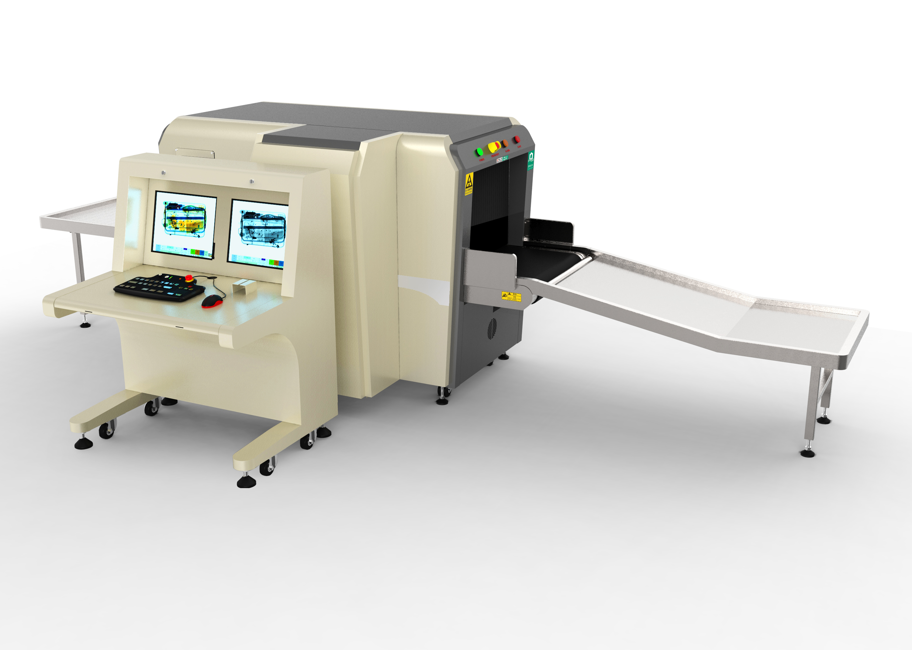 Escáner de inspección de paquetes y equipaje de rayos X de doble vista para aeropuerto con dos generadores HT6550D